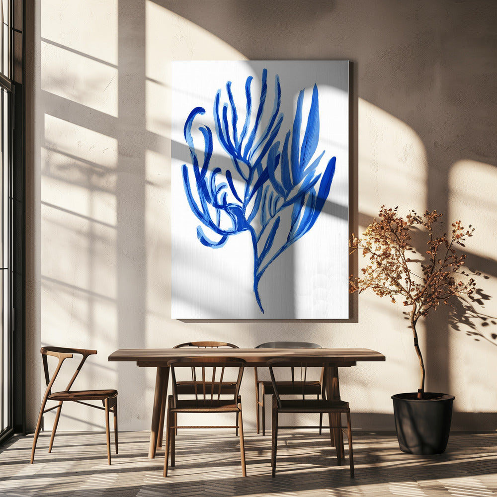 Blauwe waterplant poster 4 | Canvas