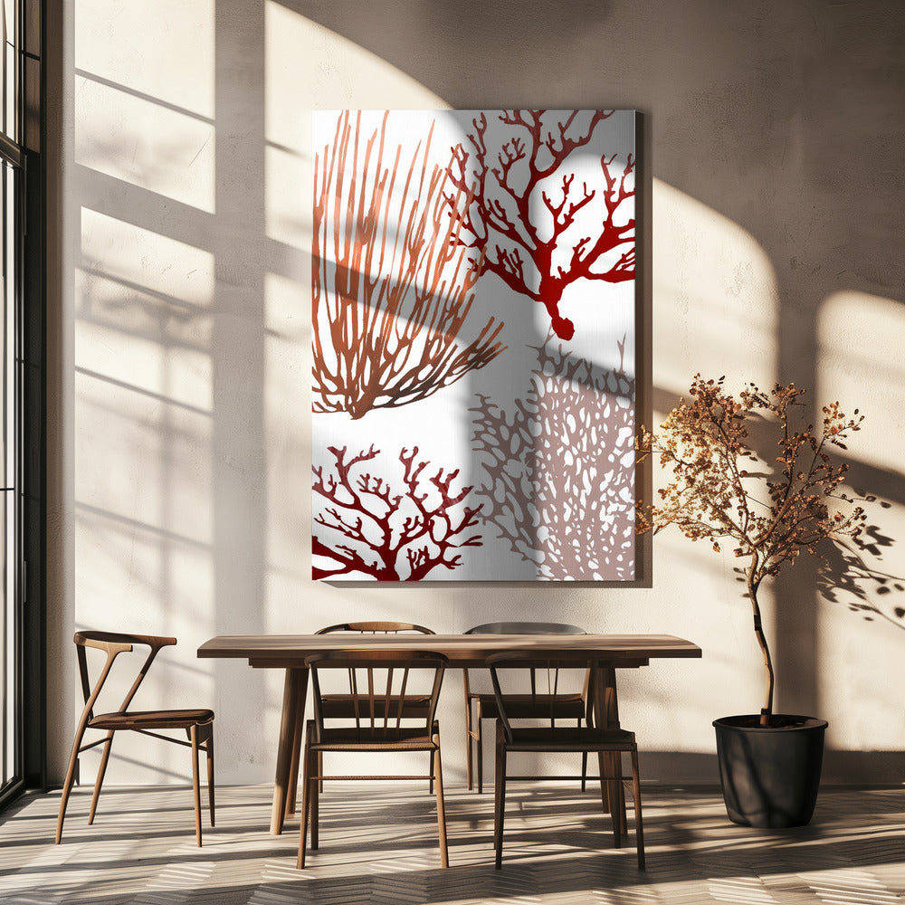 Roze en rode zeekoraal | Canvas