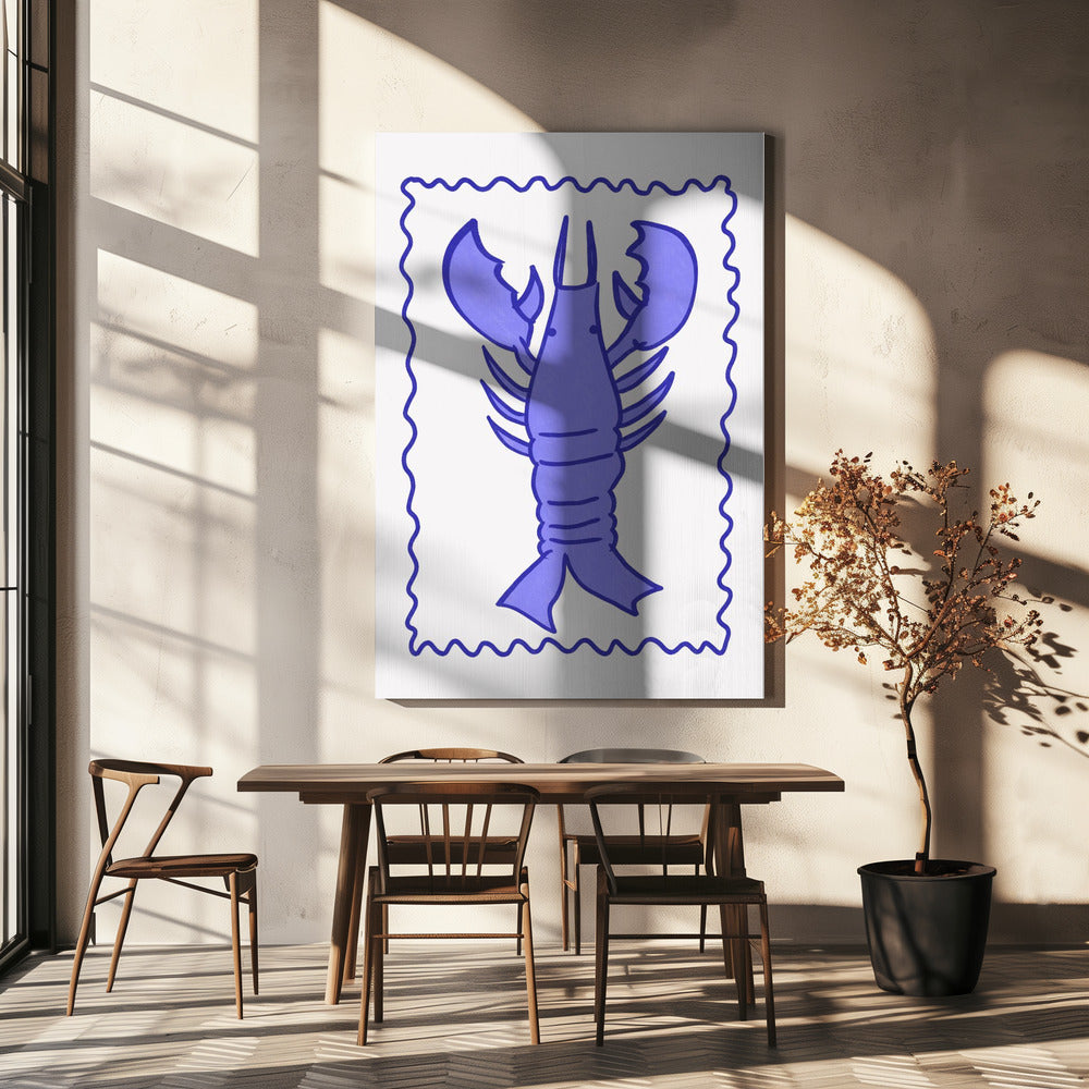 Purple Lobster Stamp | Canvas