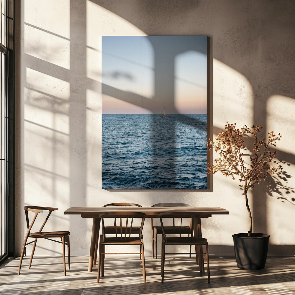 Zeilen langs de Amalfikust bij zonsondergang | Reisfotografie in Italië | Canvas