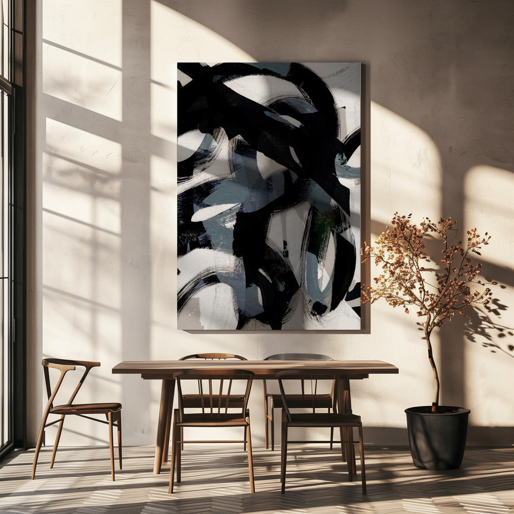 Abstracte penseelstreken 152 | Canvas