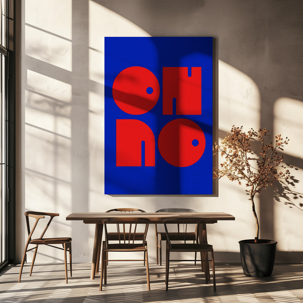 Vette letters, blauwe achtergrond | Canvas