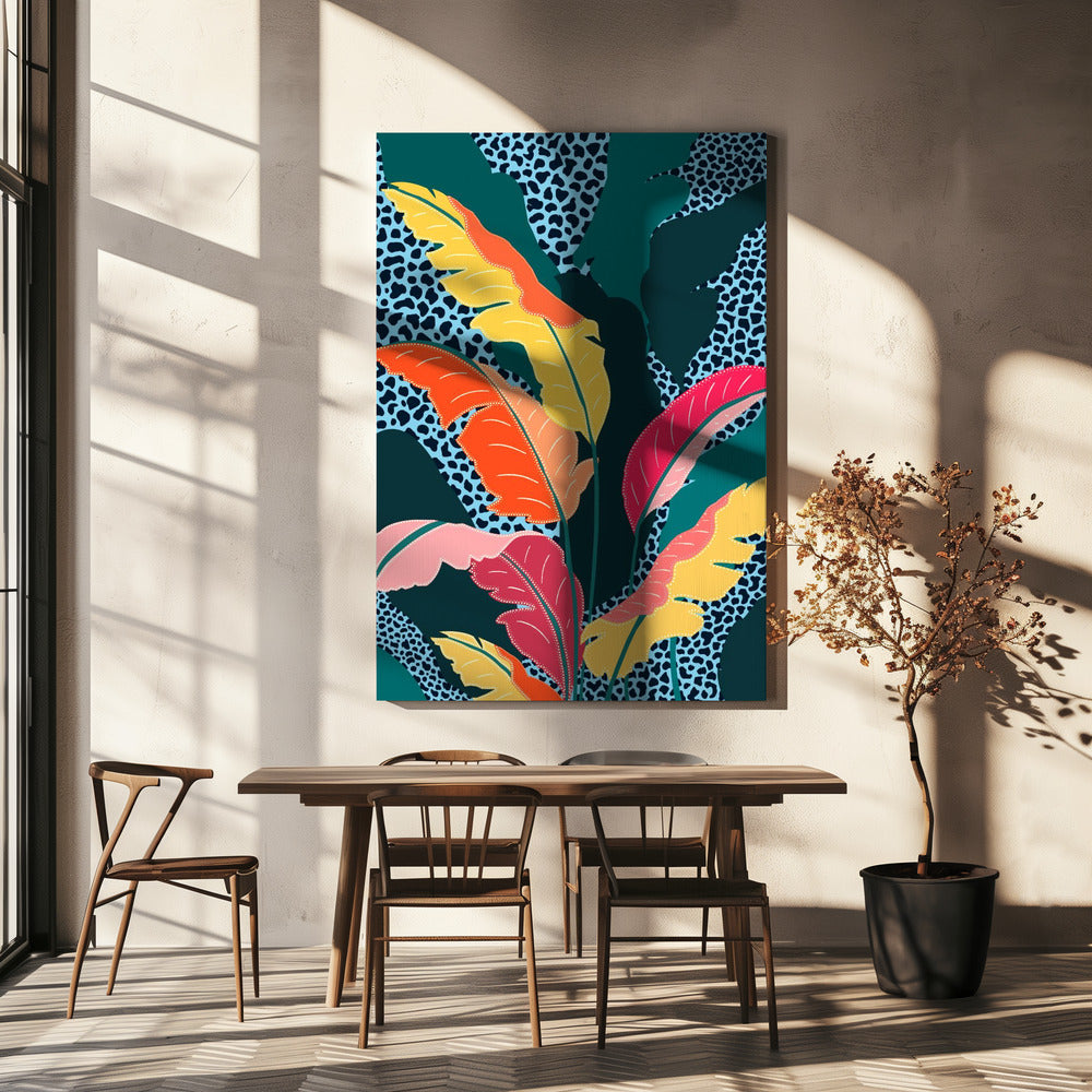 Blauwgroen & Mandarijn | Canvas