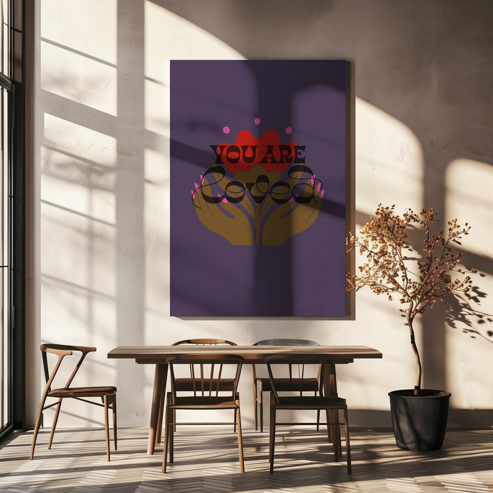 Je bent geliefd paars | Canvas