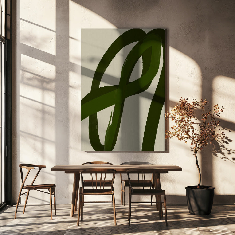 Groene rondingen | Canvas