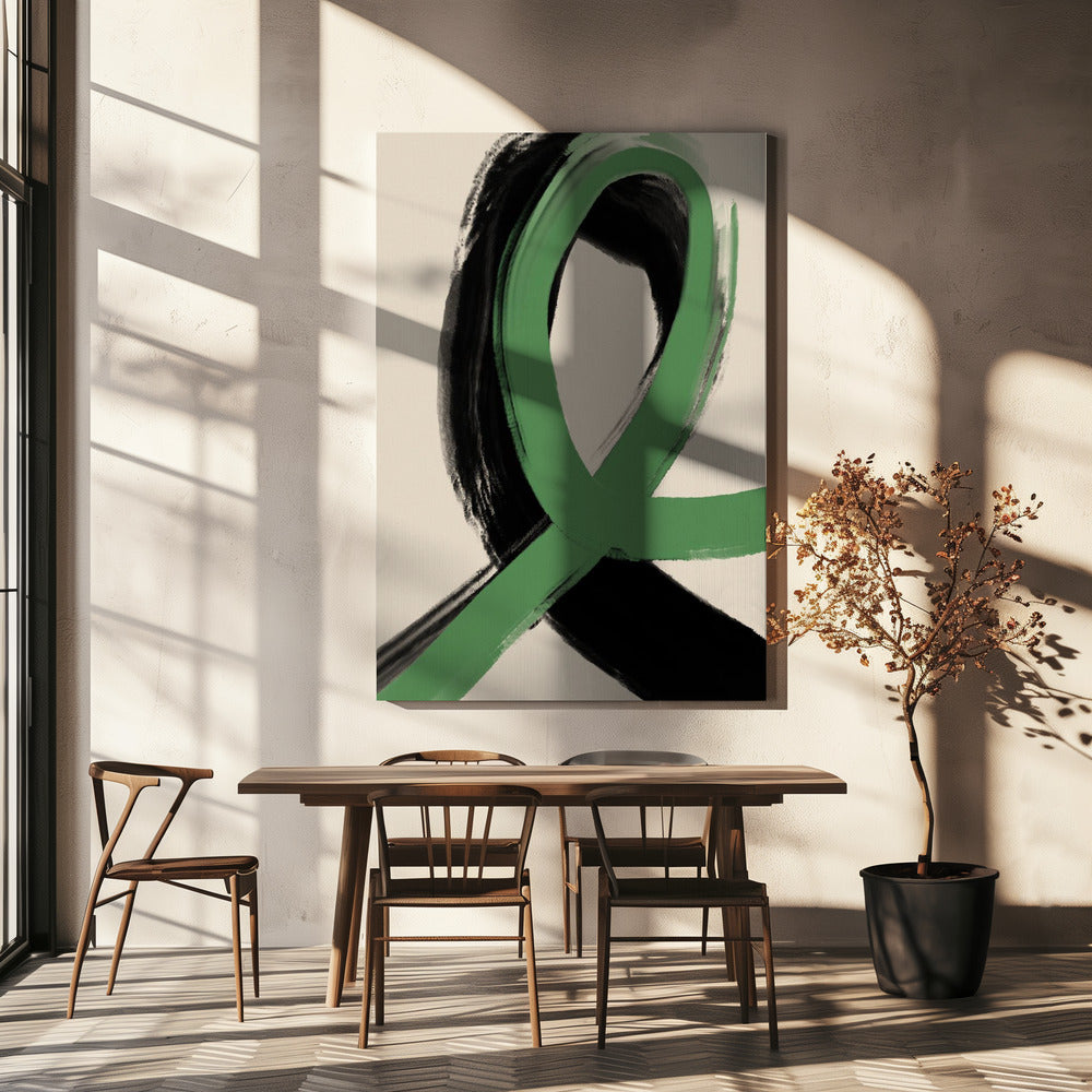 Groene lintstroom | Canvas
