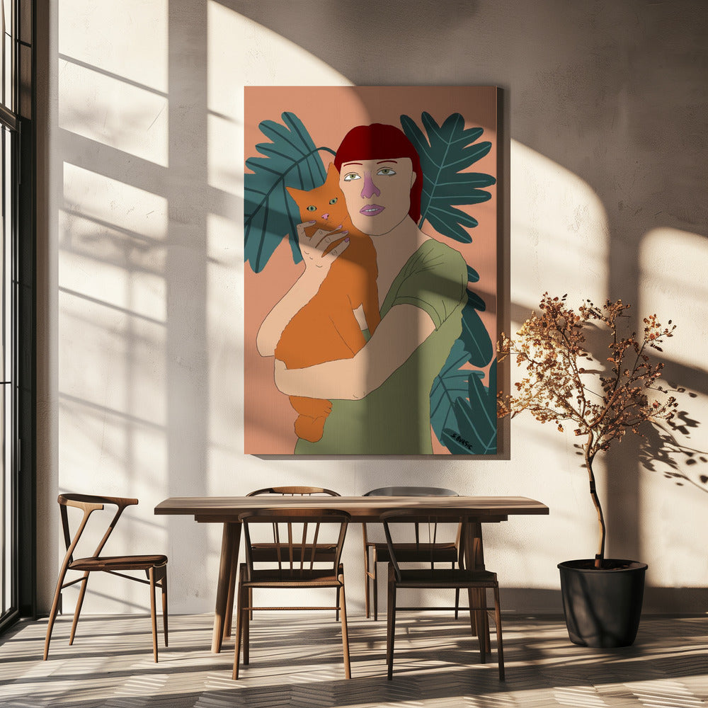 Kattenvrouw | Canvas