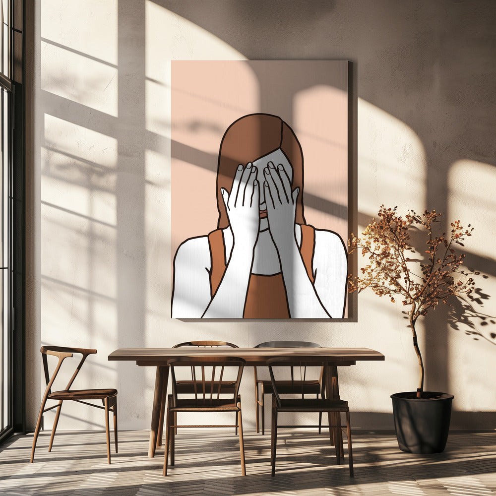 Verlegen vrouw | Canvas
