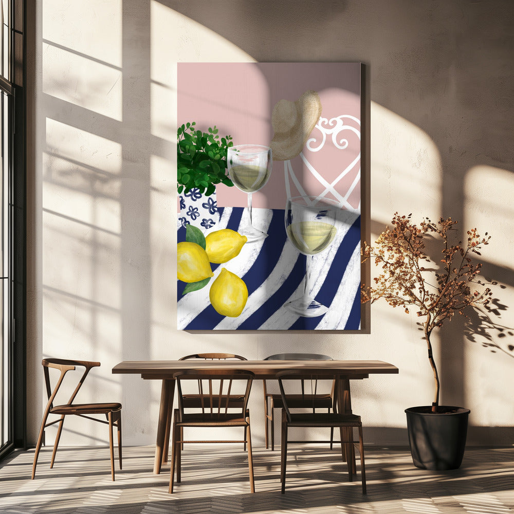 Witte wijn voor twee | Canvas