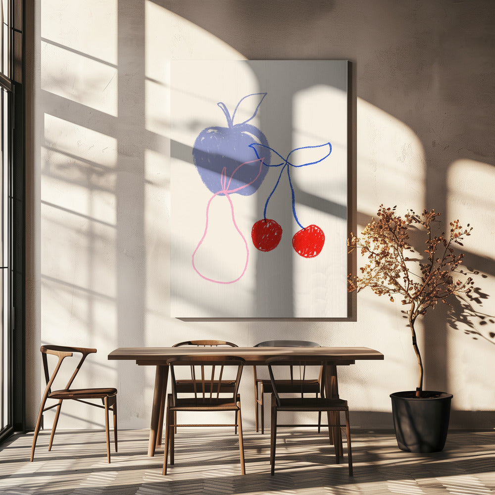 Appel, kers en peer | Canvas