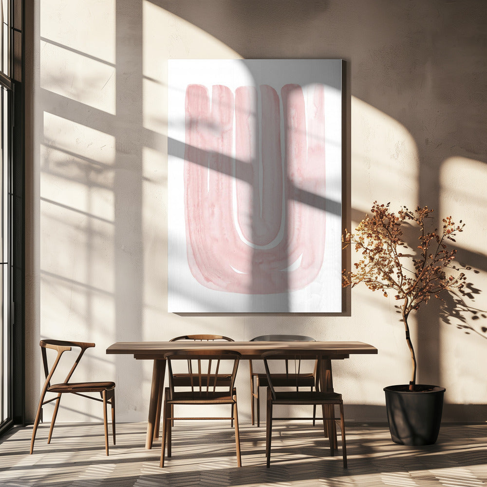 Abstracte Blush Curves | Canvas