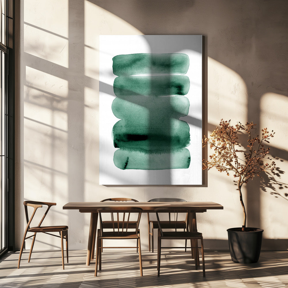 Abstracte groene strepen | Canvas