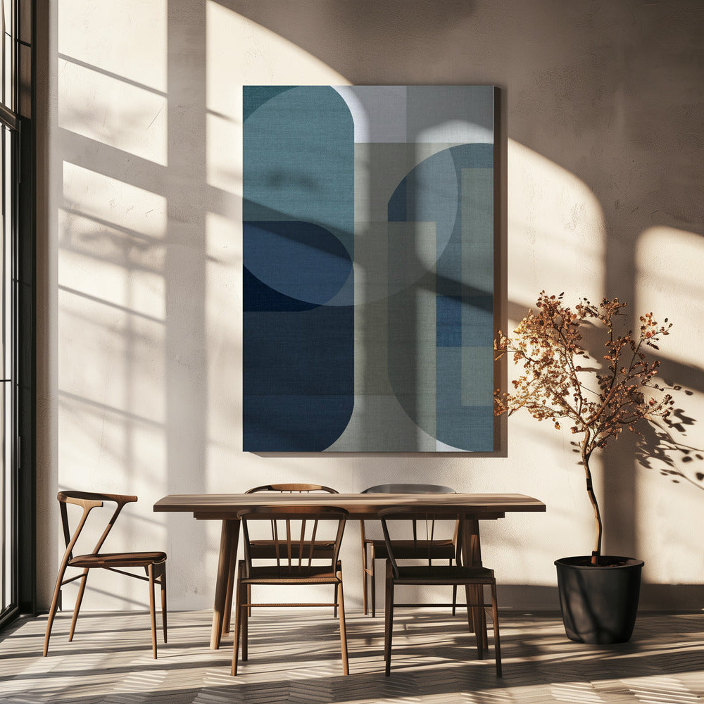 Geweven Blauwe Lagen 1 | Canvas