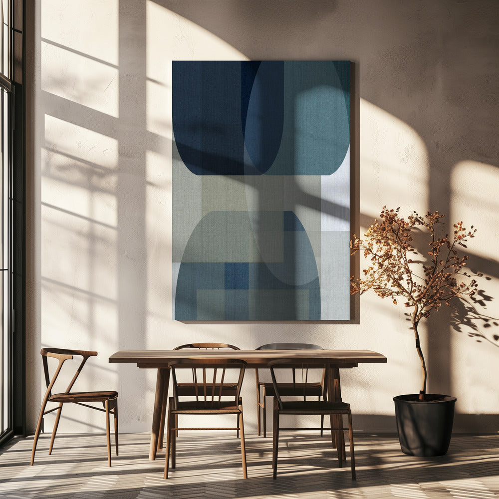 Geweven blauwe lagen 2 | Canvas
