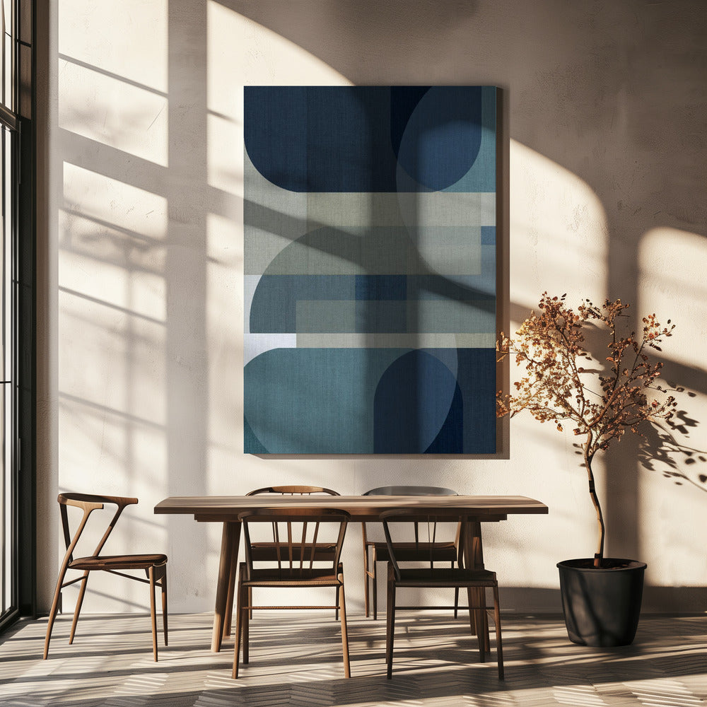 Geweven blauwe lagen 3 | Canvas