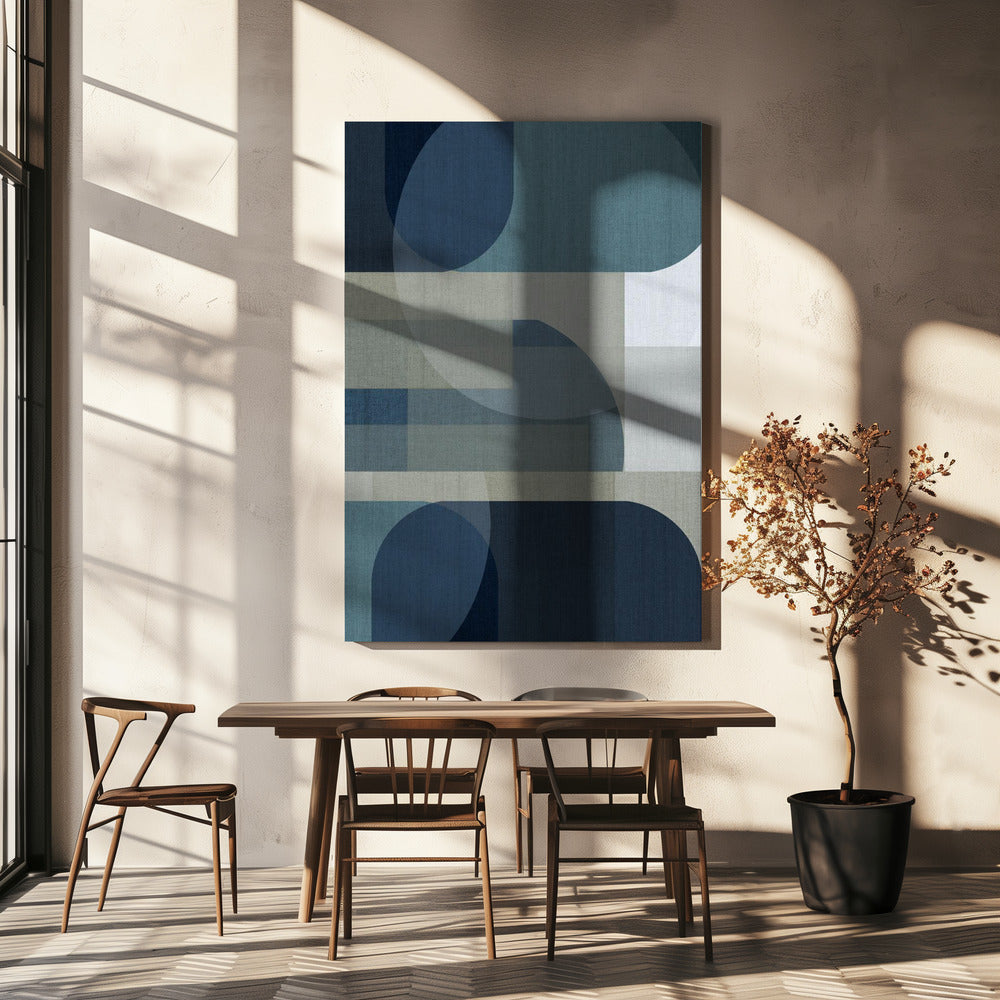 Geweven blauwe lagen 4 | Canvas