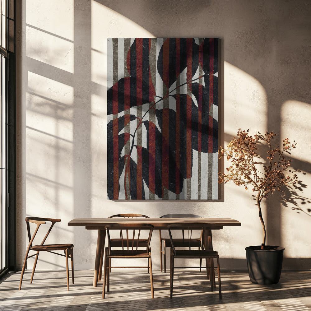 Gestreepte Botanische | Canvas