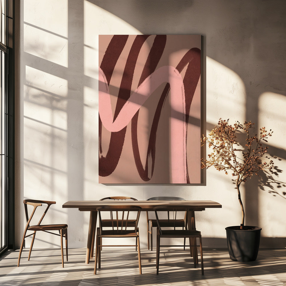 Gebogen tinten dansen | Canvas