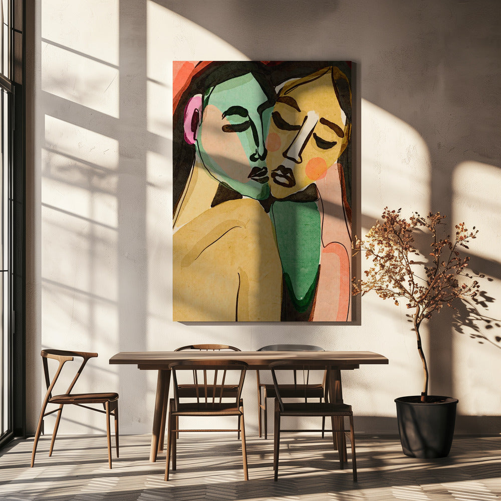Omhelzing van zielen | Canvas
