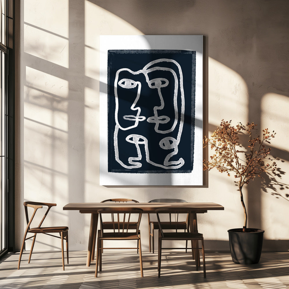 Marine Abstracte Mensen | Canvas