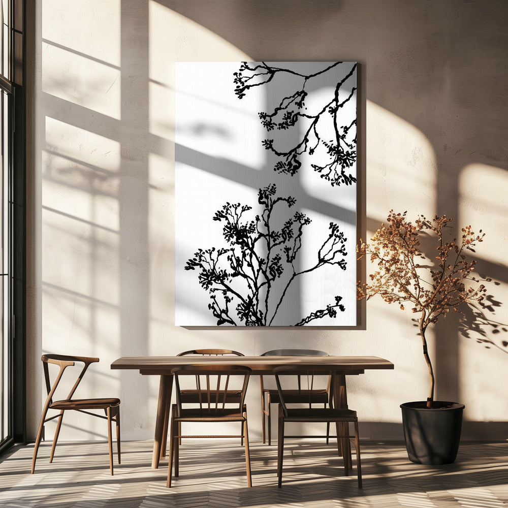 Silhouet van bloesembomen | Canvas