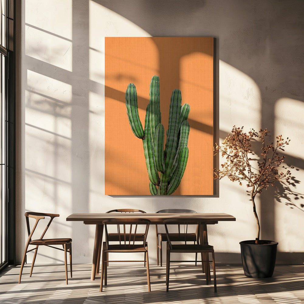 Oranje Cactus | Canvas