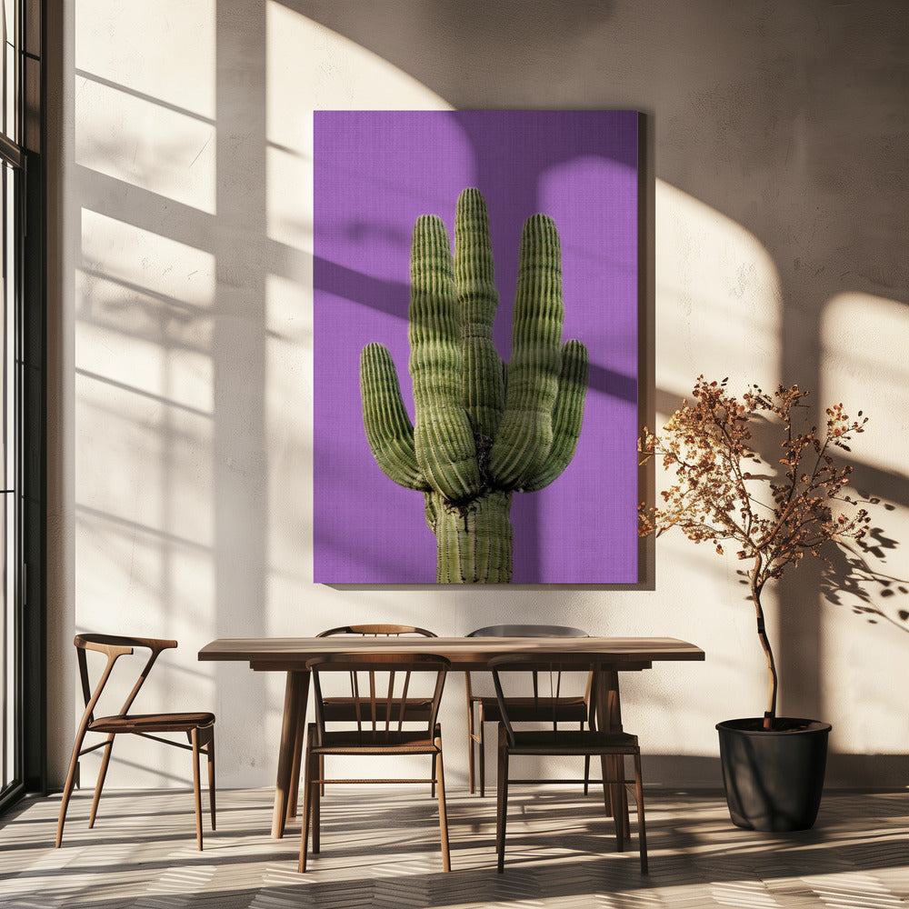 Paarse Cactus | Canvas