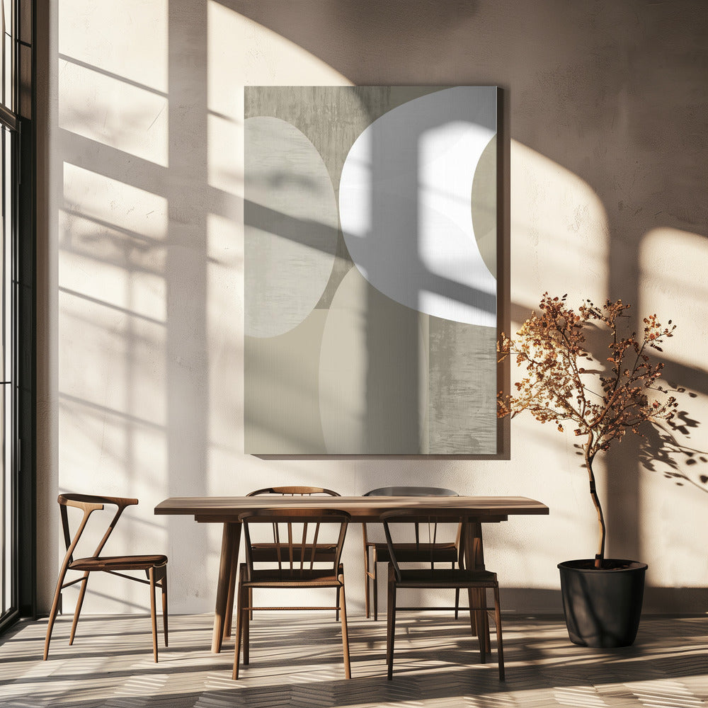 Zwart Wit Neutrale Vormen 1 | Canvas