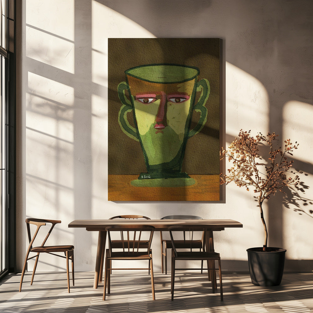 Mok man bruine versie | Canvas