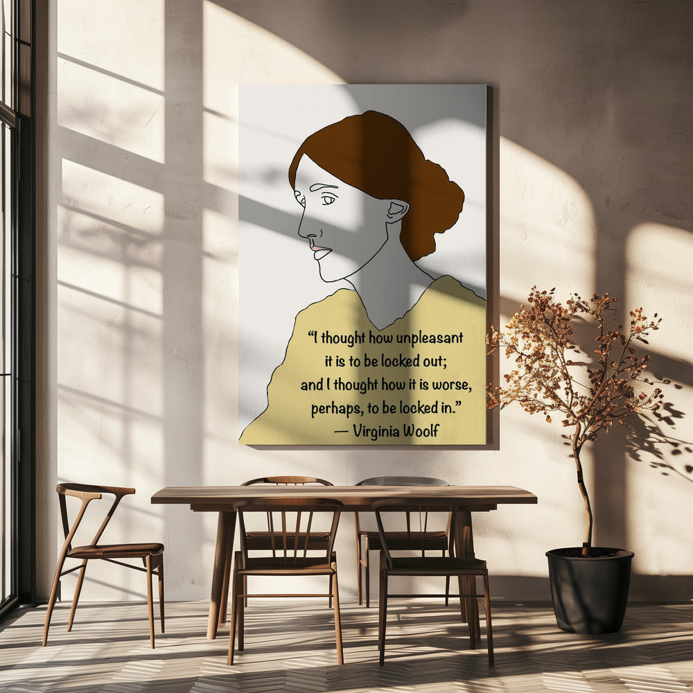 Virginia Woolf Kunst Geel | Canvas