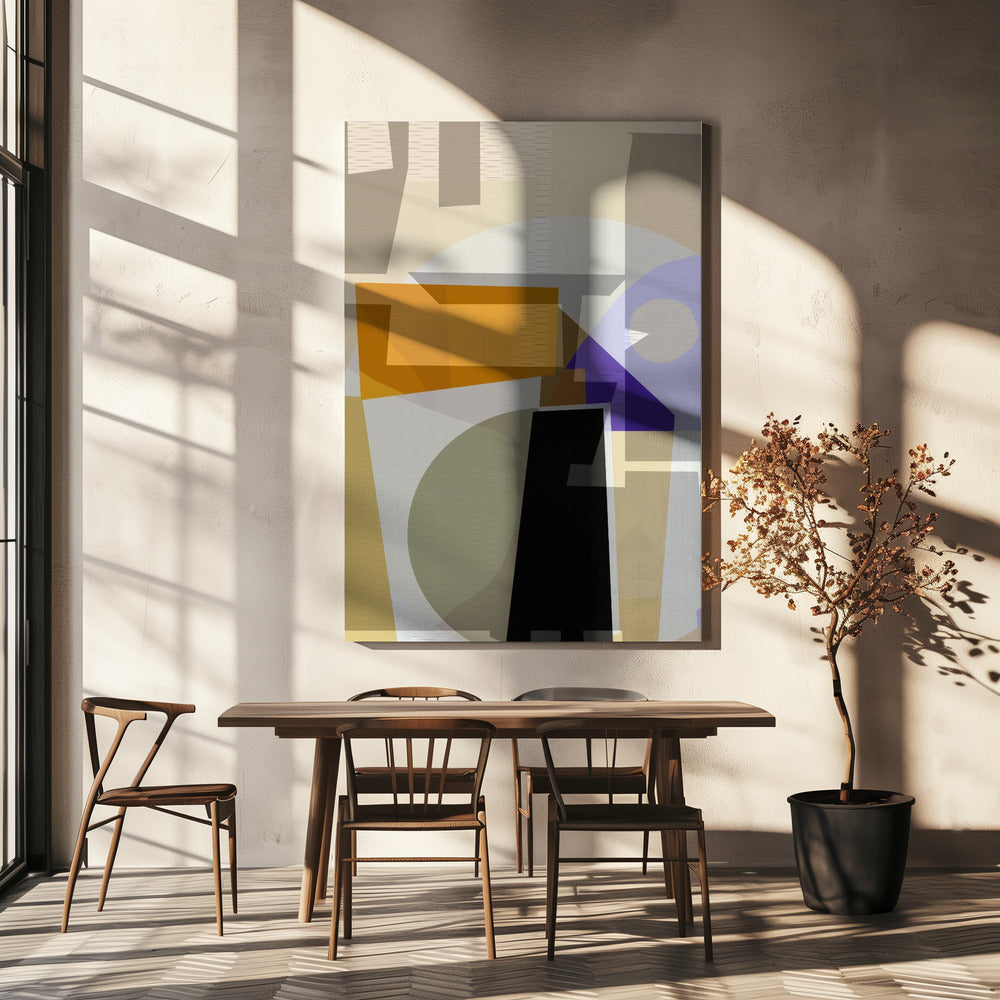 Geel Paars Geweven 3 | Canvas