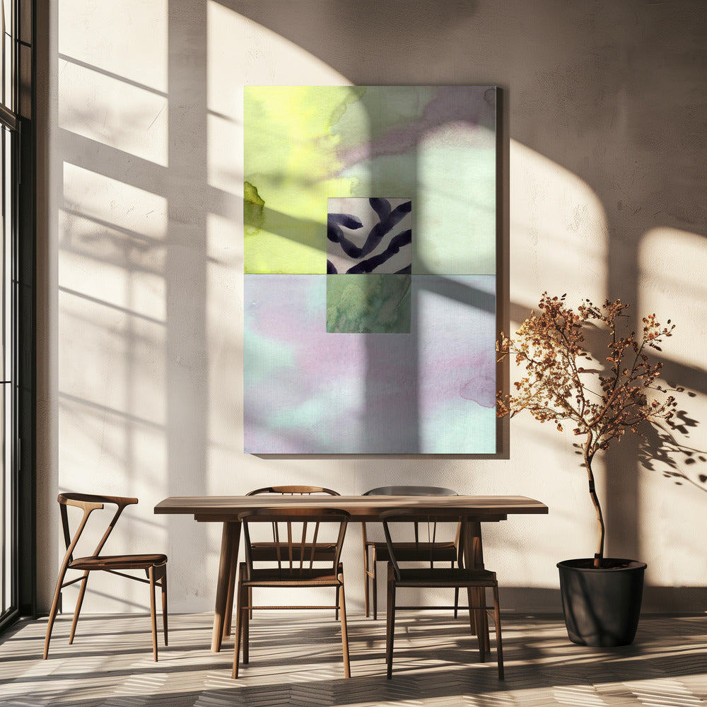 Aquarel abstracte compositie 8 | Canvas