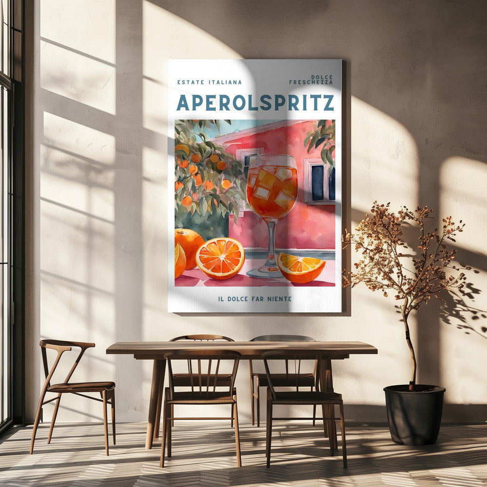 Aperol Spritz, Aquarell, Fris | Canvas