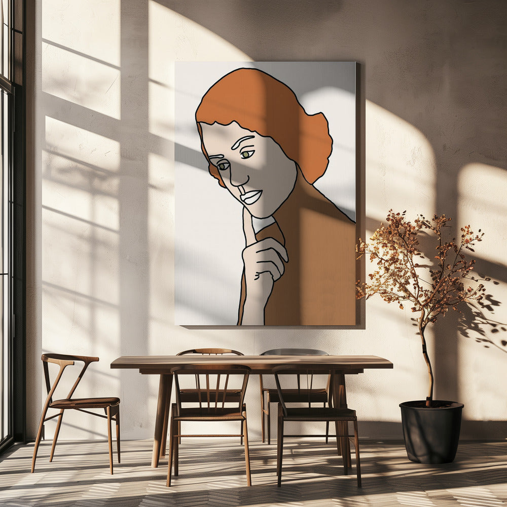 Denkende vrouw | Canvas