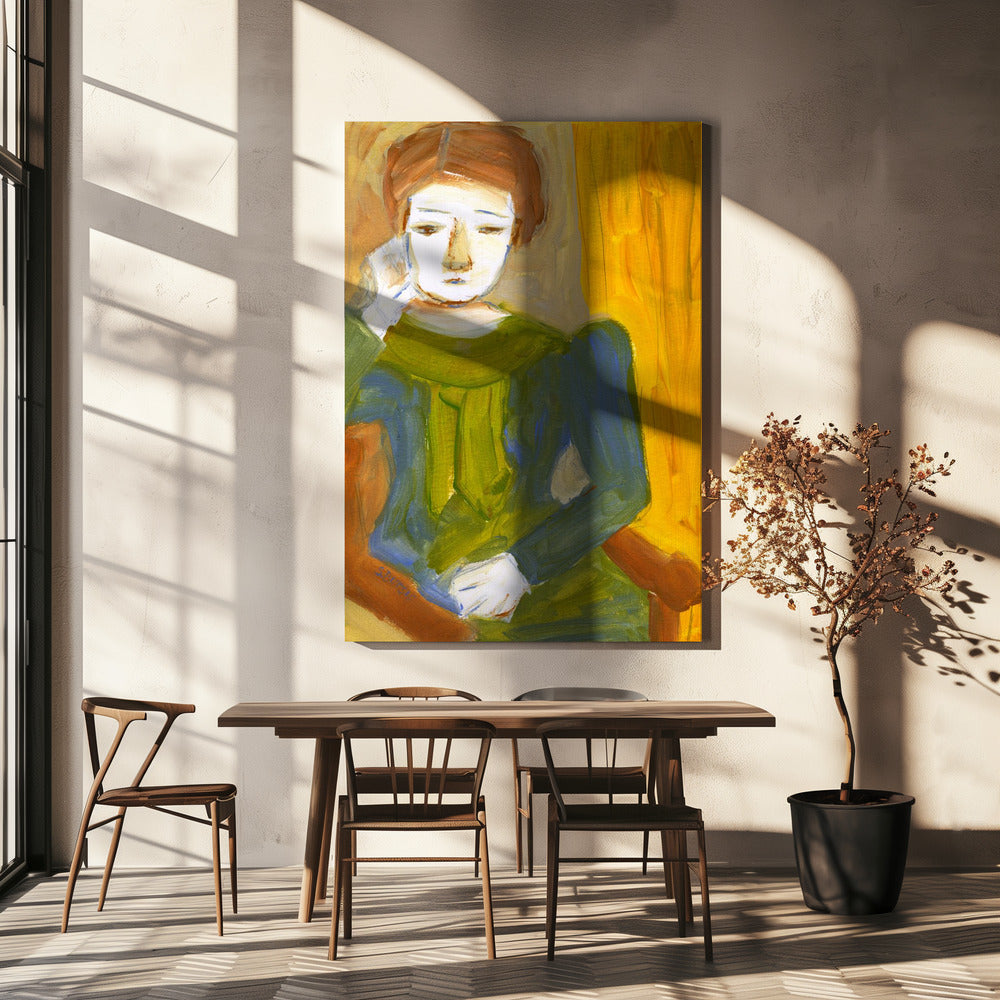 Denkende dame | Canvas