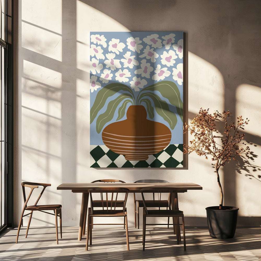 Retro Clay and Flower | Canvas