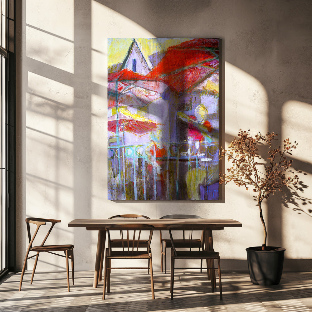 Rode paraplu's | Canvas