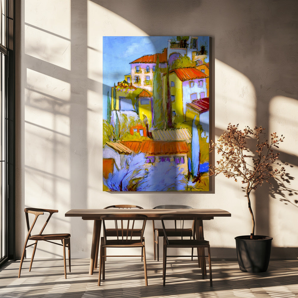 Hill Side Village | Canvas