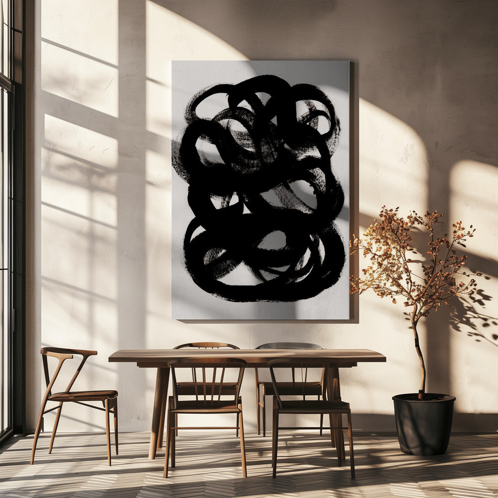 Abstracte penseelstreken 84 | Canvas