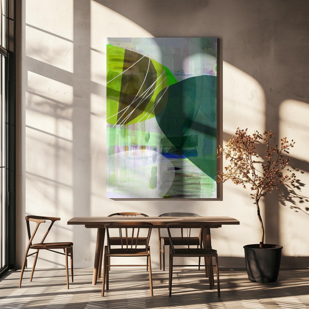 Abstracte groene vormen 2 | Canvas