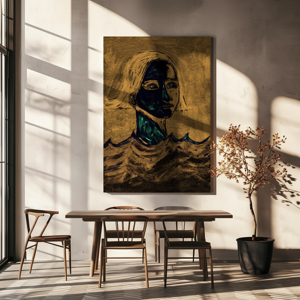 De zwemmer bruin | Canvas