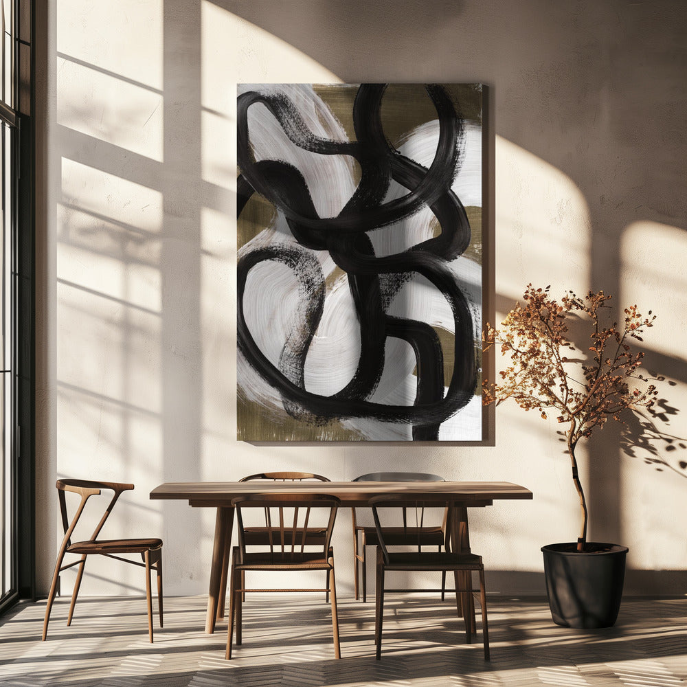 Abstracte penseelstreken 127X | Canvas