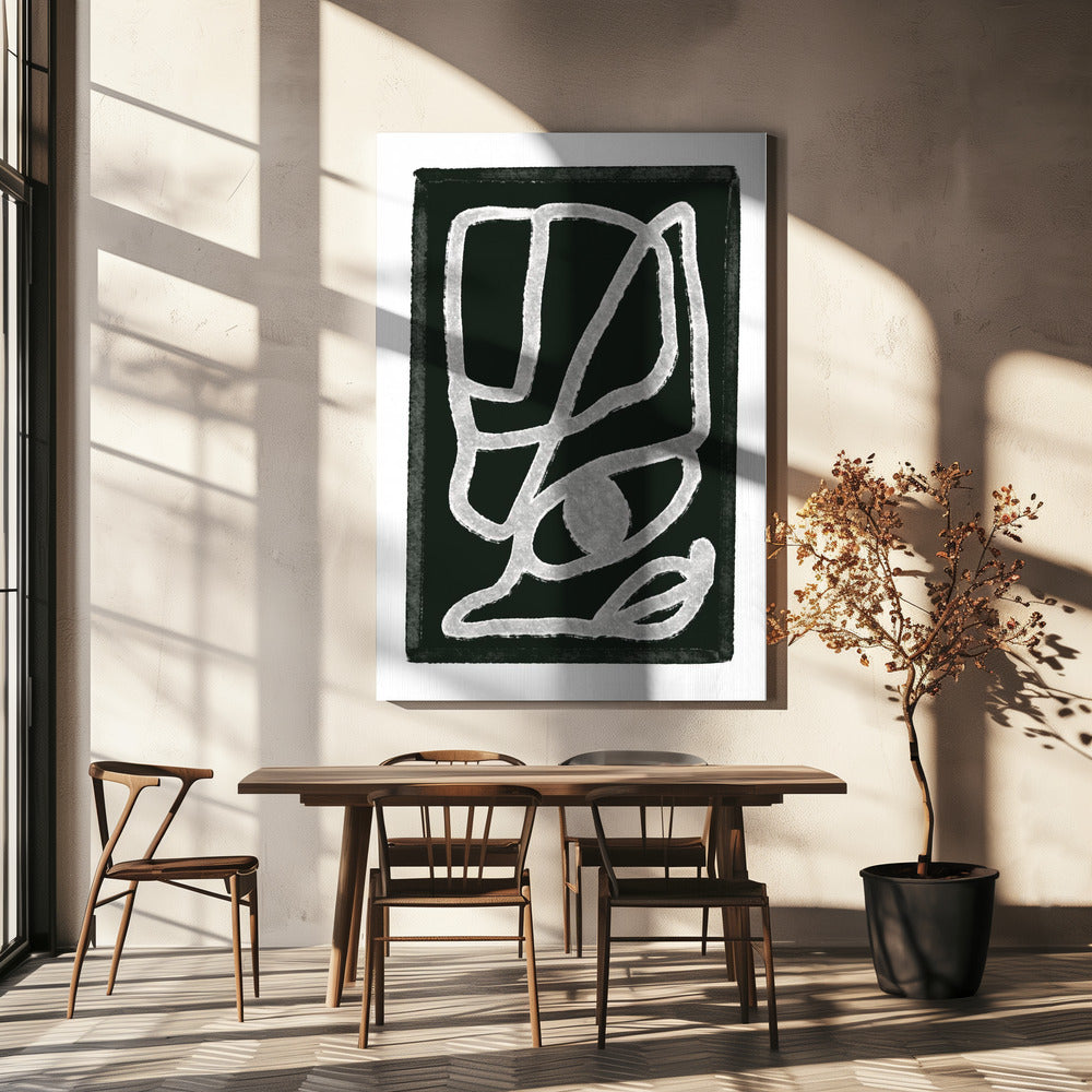 Zwarte abstracte lijnen | Canvas