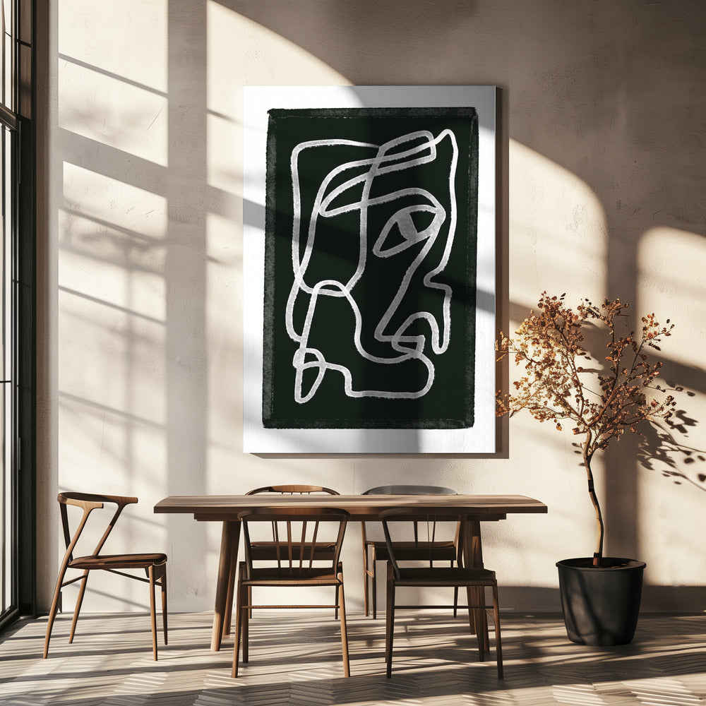 Abstracte lijnen zwart | Canvas