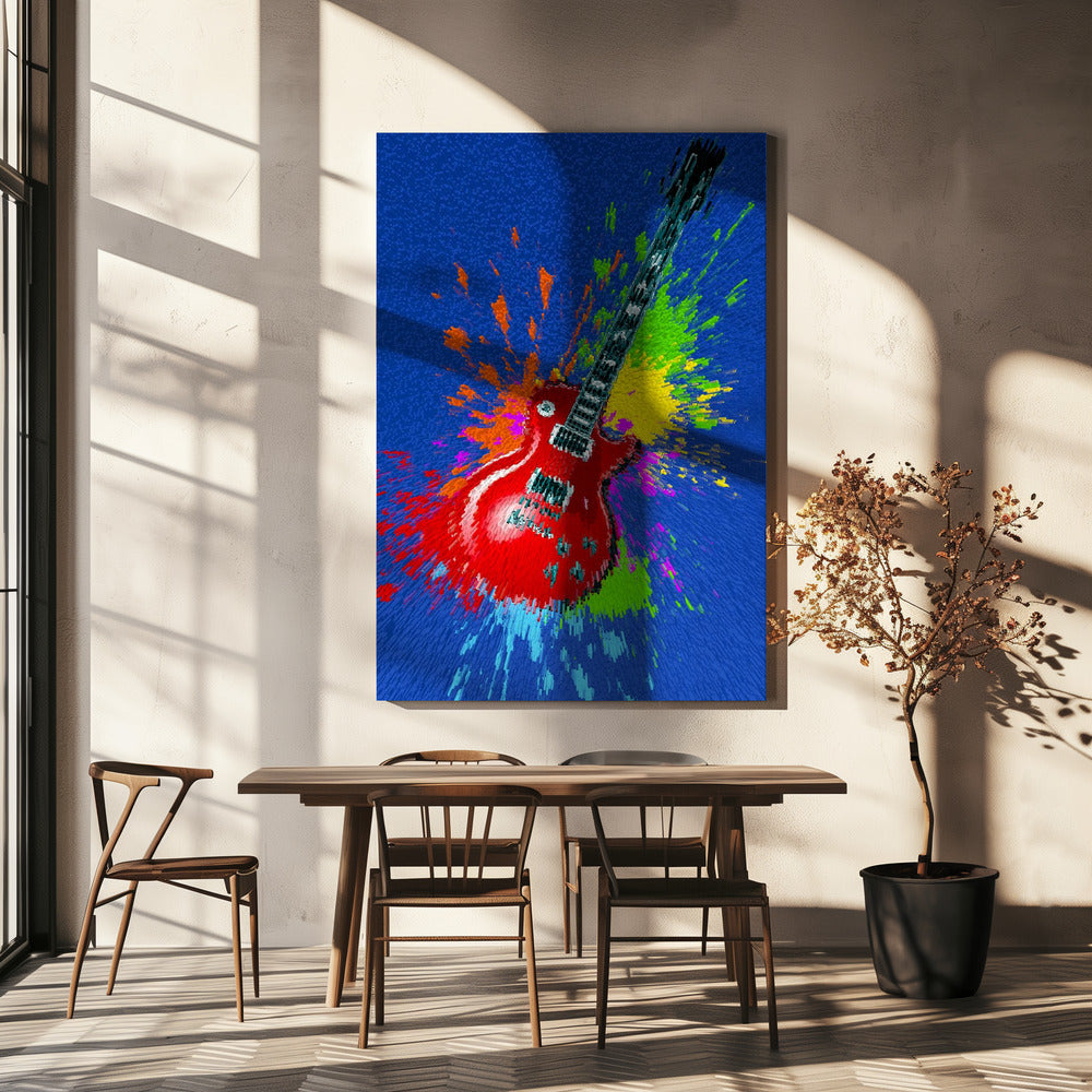 Elektrische gitaar pop-art explosie | Canvas