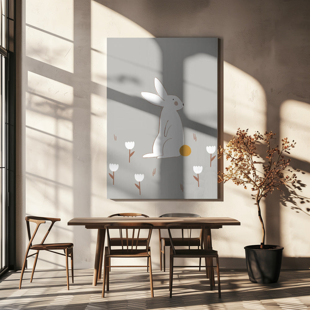 White Little Bunny | Canvas