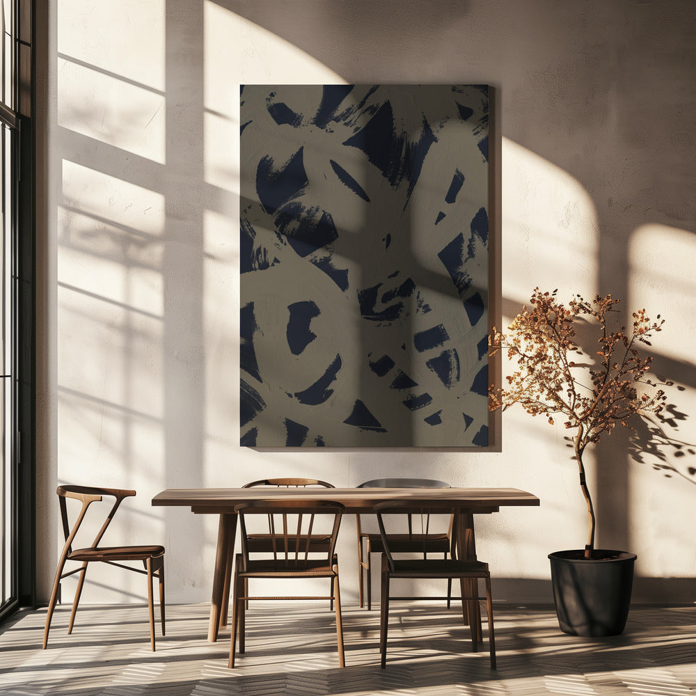Abstracte penseelstreken 399Y | Canvas