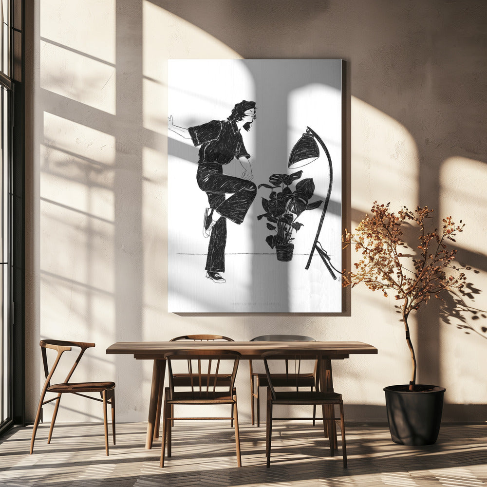 Jlr Dancingathome4 Zwart-wit exemplaar | Canvas