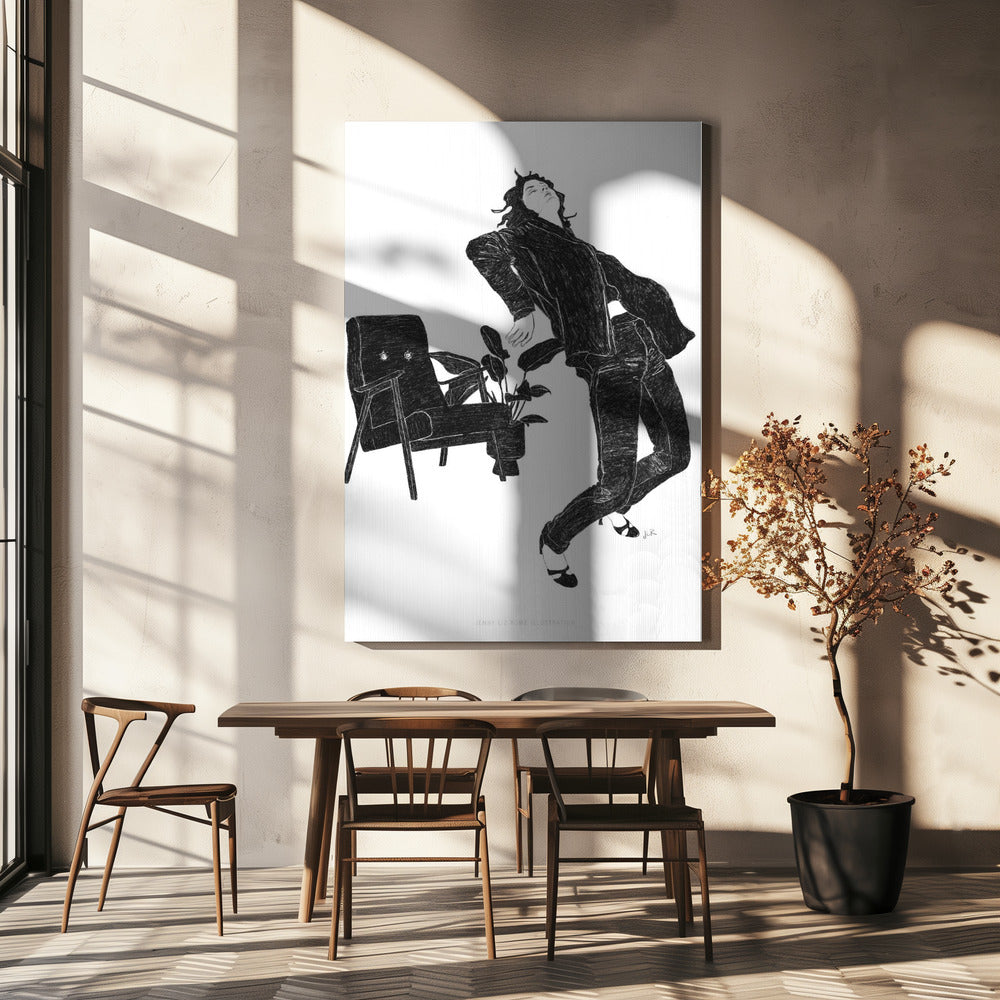 Jlr Dancingathome6 Zwart-wit exemplaar | Canvas