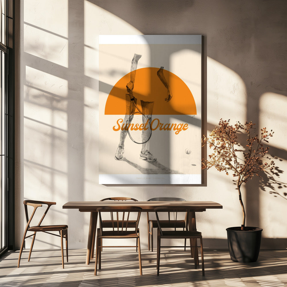 Zonsondergang Oranje | Canvas